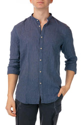 MAGLIA CAMICIA UOMO  BLU